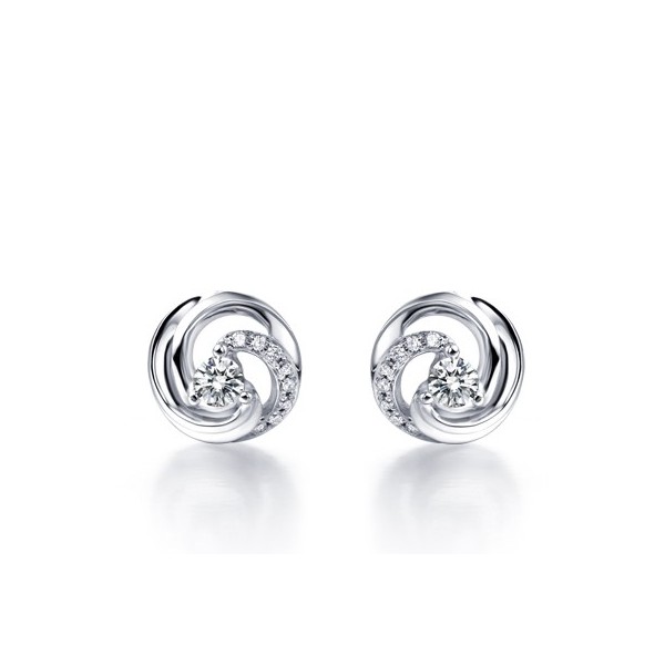 ... earrings unique circle shape diamond earrings on 10k white gold