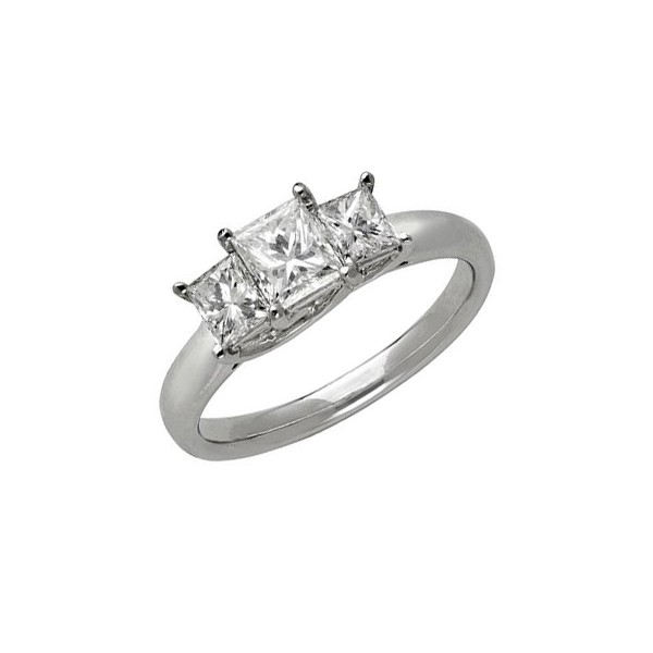 ...  Three Stone Princess Cut Diamond Engagement Ring on Closeout Sale