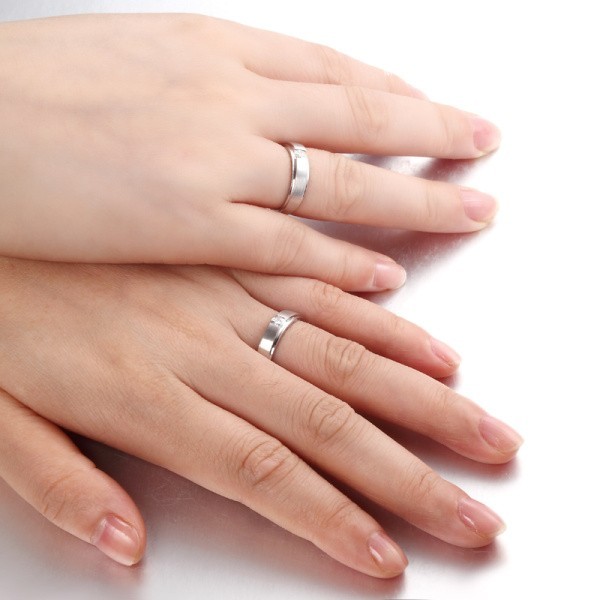 ... Couple Wedding Rings  Satin finish Couples Diamond Wedding Ring Bands