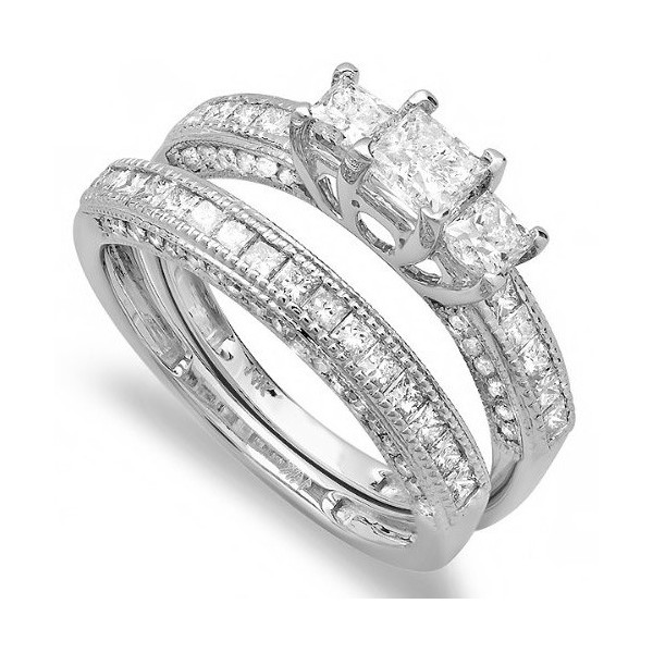 Engagement Rings  Diamond Rings  Antique Princess cut Wedding Ring ...