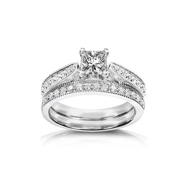 White diamond wedding rings