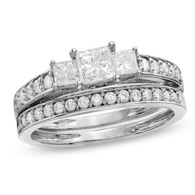 stone three ring diamond princess cut gold carat jeenjewels rings bridal 10k present past future move mouse sets trilogy 1322