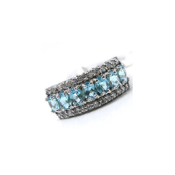 ... Jewelry  Topaz  3 Carat blue Topaz wedding ring band for women