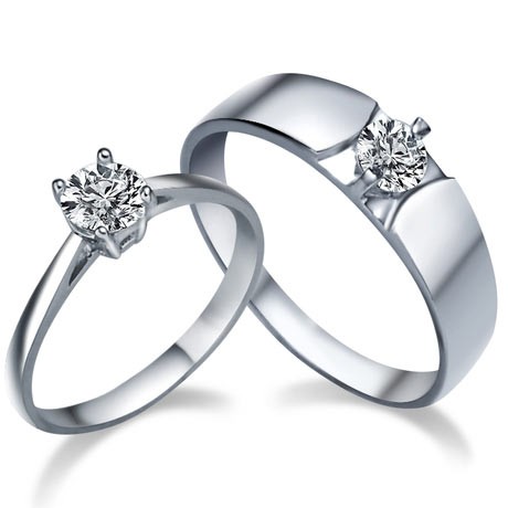 Home  Rings A  His and Her matching cz Wedding Ring Bands for ...