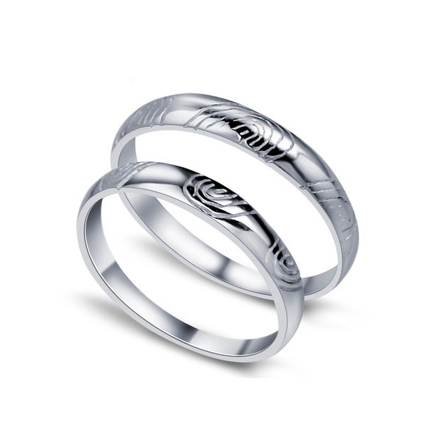 Fingerprint Of Love His And Her Matching Wedding Ring Set For Couple