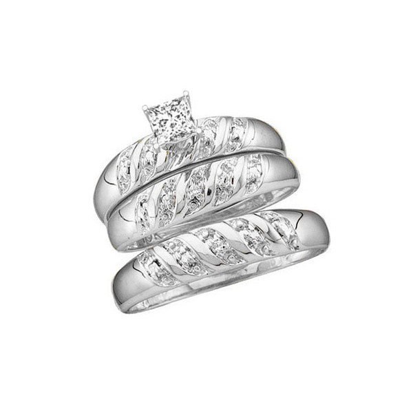 home bridal sets trio wedding ring sets classic trio happy couples ...