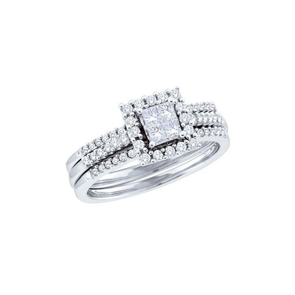 Inexpensive Wedding Trio Ring Set For Her With 1 Carat Diamond