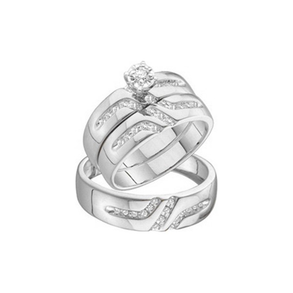 Affordable 1 2 Carat Trio Wedding Ring Set On 18ct White Gold