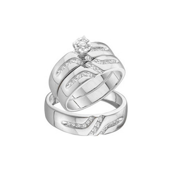 White gold wedding ring trios