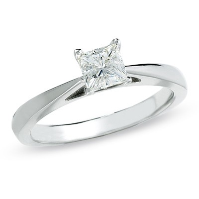 ... Solitaire Diamond ring Half Carat Princess Cut Diamond on Gold