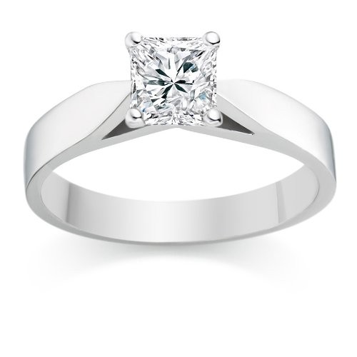 ... Cheap Solitaire Wedding Ring Half Carat Princess Cut Diamond on Gold