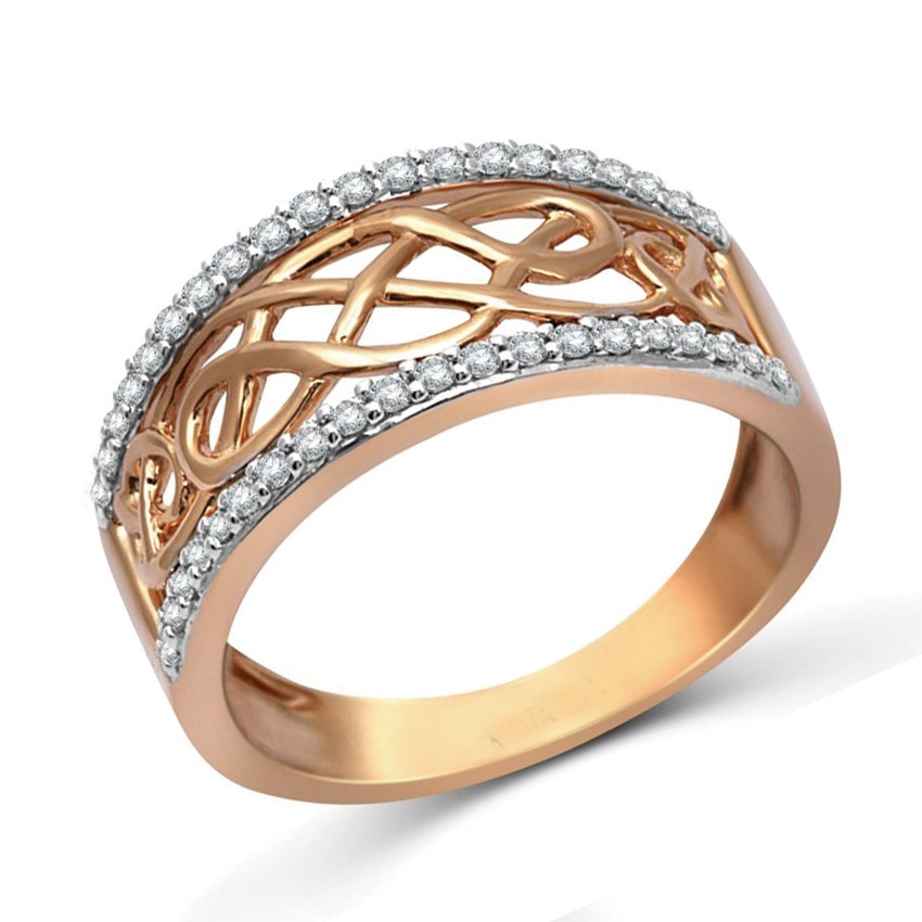 Designer Rose Gold Diamond Wedding Band Ring for Women