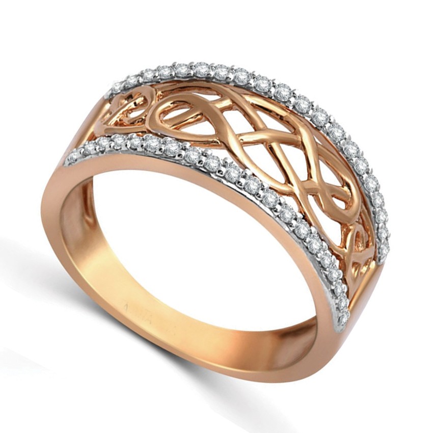 Designer Rose Gold Diamond Wedding Band Ring for Women