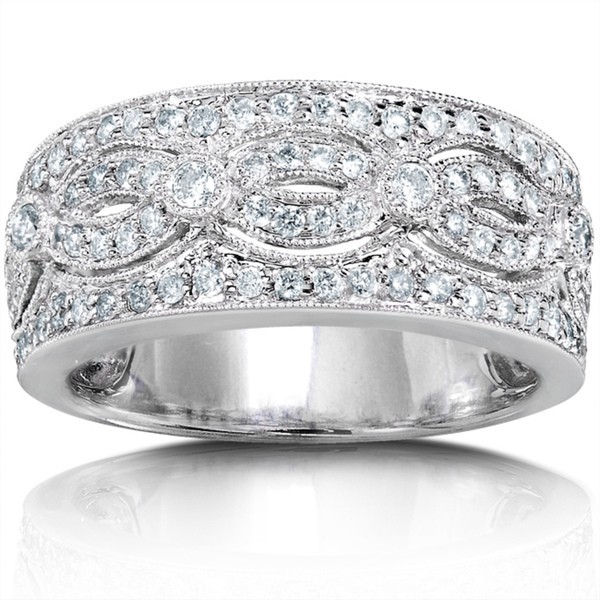 Stunning Huge Round Diamond Wedding Band for Her in White