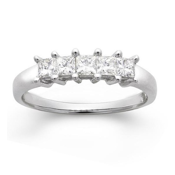 ... bands 5 stone princess diamond wedding band for her in white gold