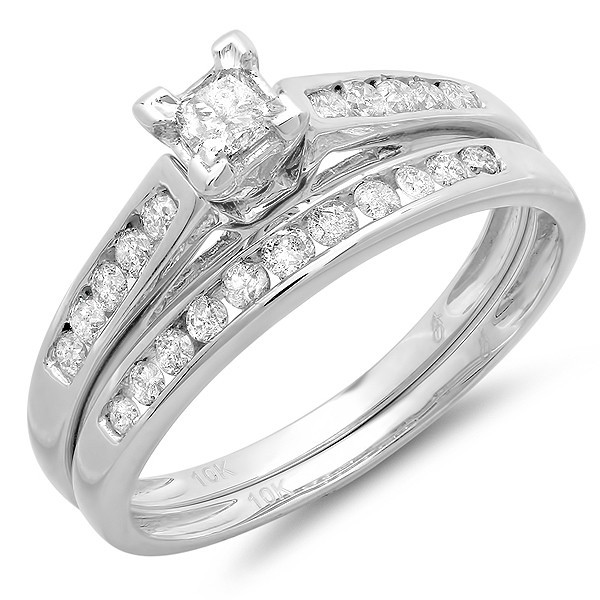 Perfect Cheap Diamond Bridal Ring Set 1 Carat Diamond on