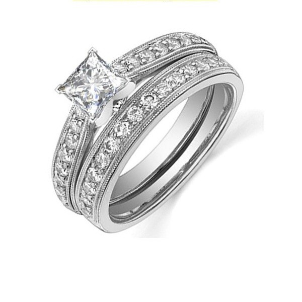 ... Bridal Sets  Bridal Sets  Vintage 1 Carat Diamond Wedding Ring Set