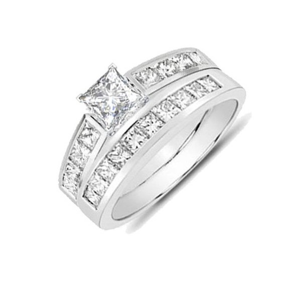 Bridal Sets  Bridal Sets  Closeout Sale: 2 Carat Princess Diamond ...