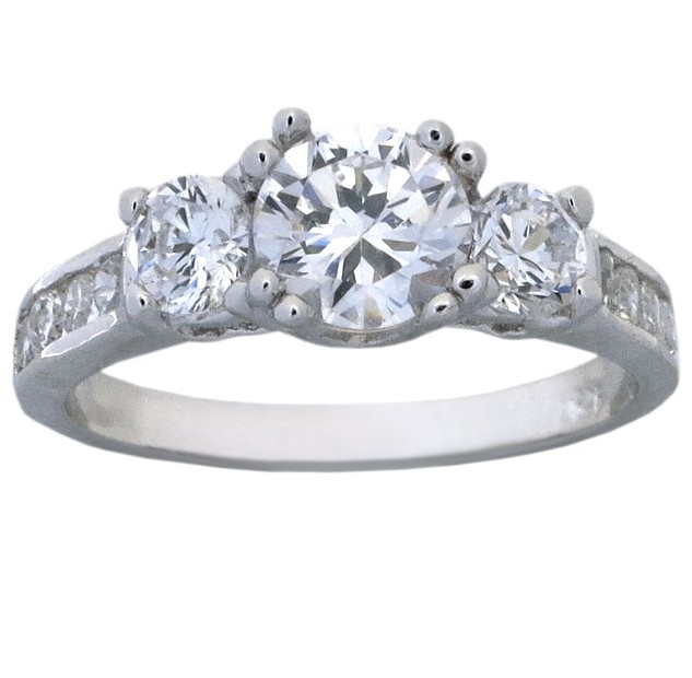 sterling silver cubic zirconia wedding rings