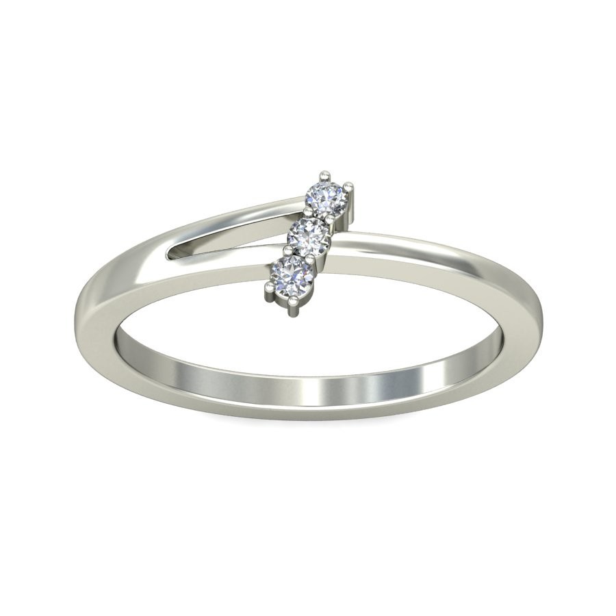 Precious Three Stone Cheap Three Stone Diamond Engagement Ring 0.10 Carat Round Cut Diamond on ...