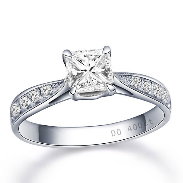 Fascinating Diamond Wedding Ring 0 50 Carat Princess Cut Diamond On