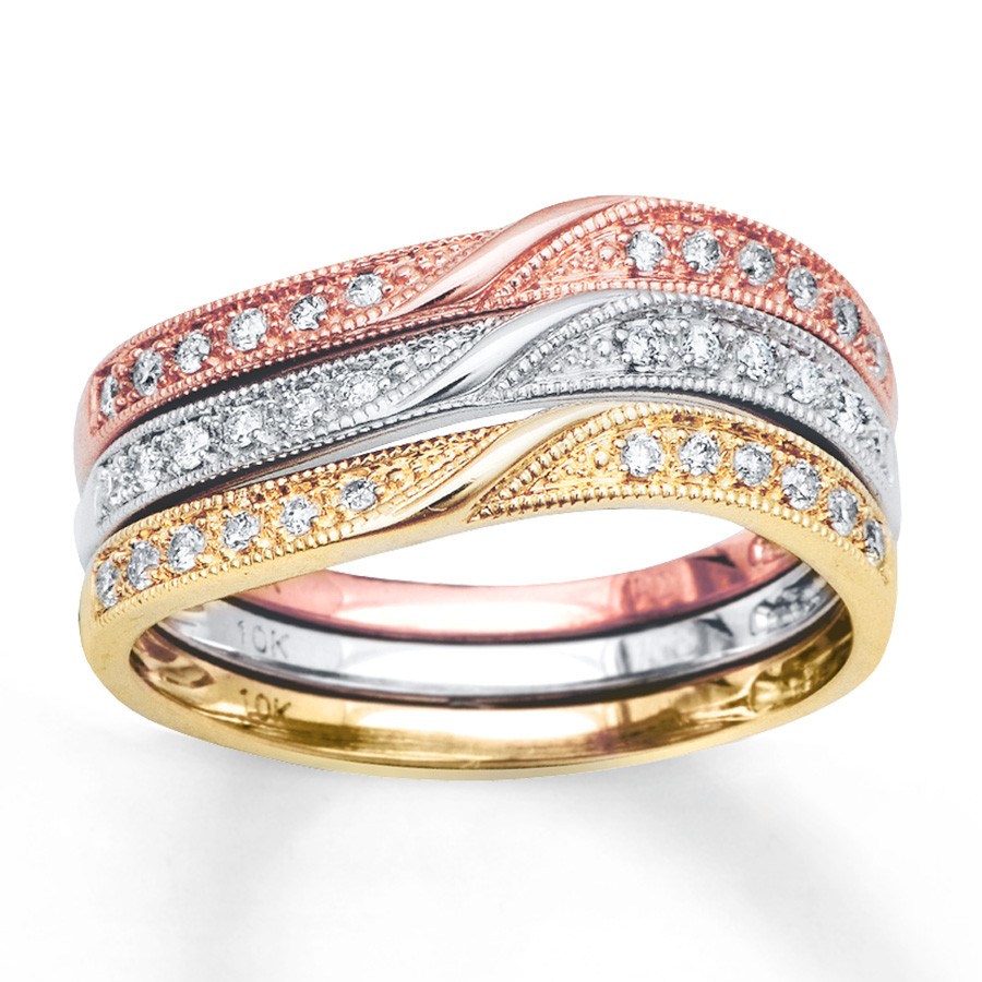 Perfect Combination Set of 3 Round Diamond Wedding Ring