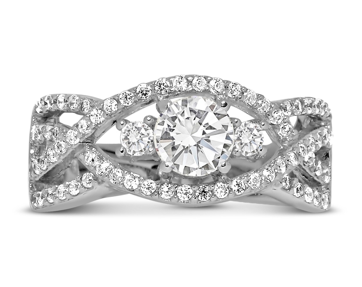 Perfect Designer 1 Carat Round Diamond Engagement Ring For Women In White Gold 