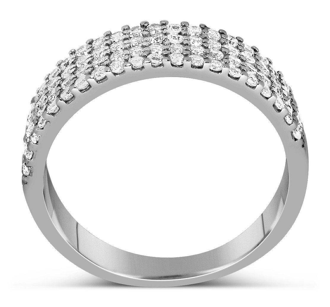 1 Carat 4 Row Diamond Wedding Ring Band for Her in White