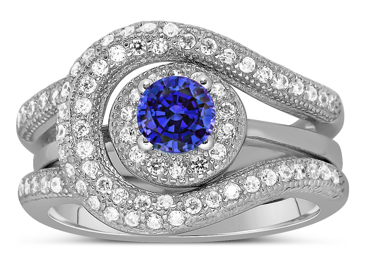 Designer engagement wedding ring sets