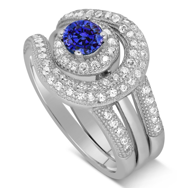 Unique and Luxurious, 2 Carat Designer Sapphire and