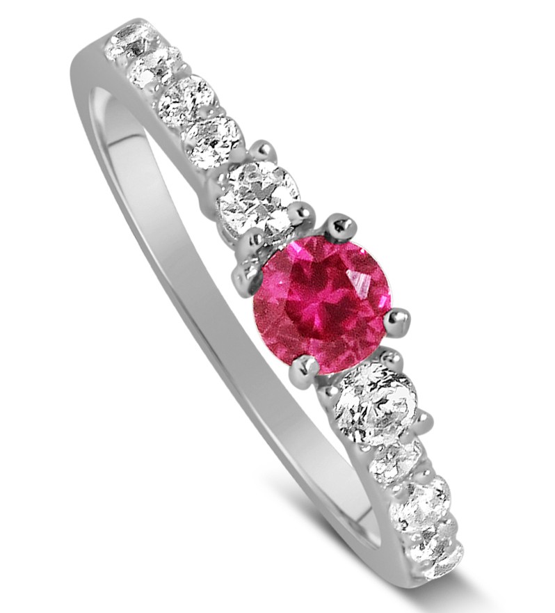 1 Carat Pink Sapphire and Diamond Wedding Ring Set in