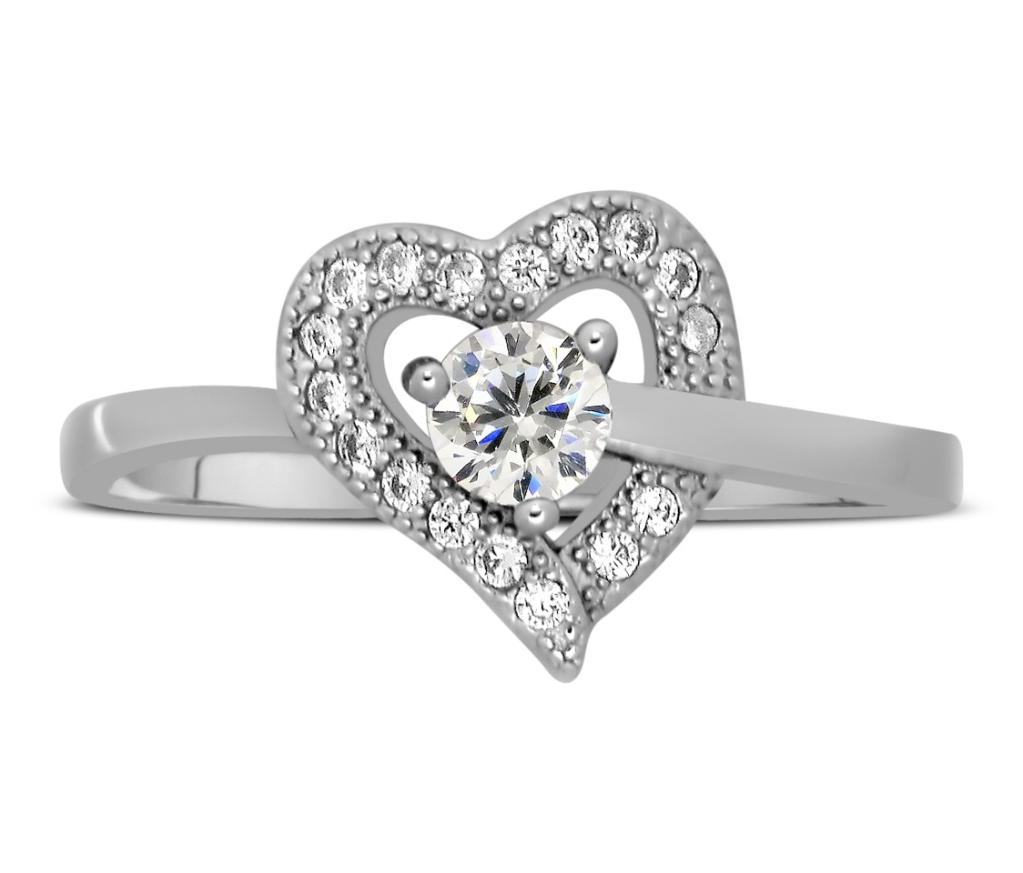 half carat heart shaped diamond ring