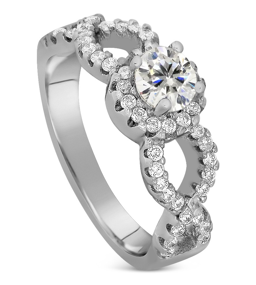 1 Carat Round Infinity Wedding Ring Set in White Gold