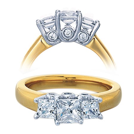 gold yellow diamond ring trilogy engagement three stone carat princess rings jeenjewels present past future cut move mouse