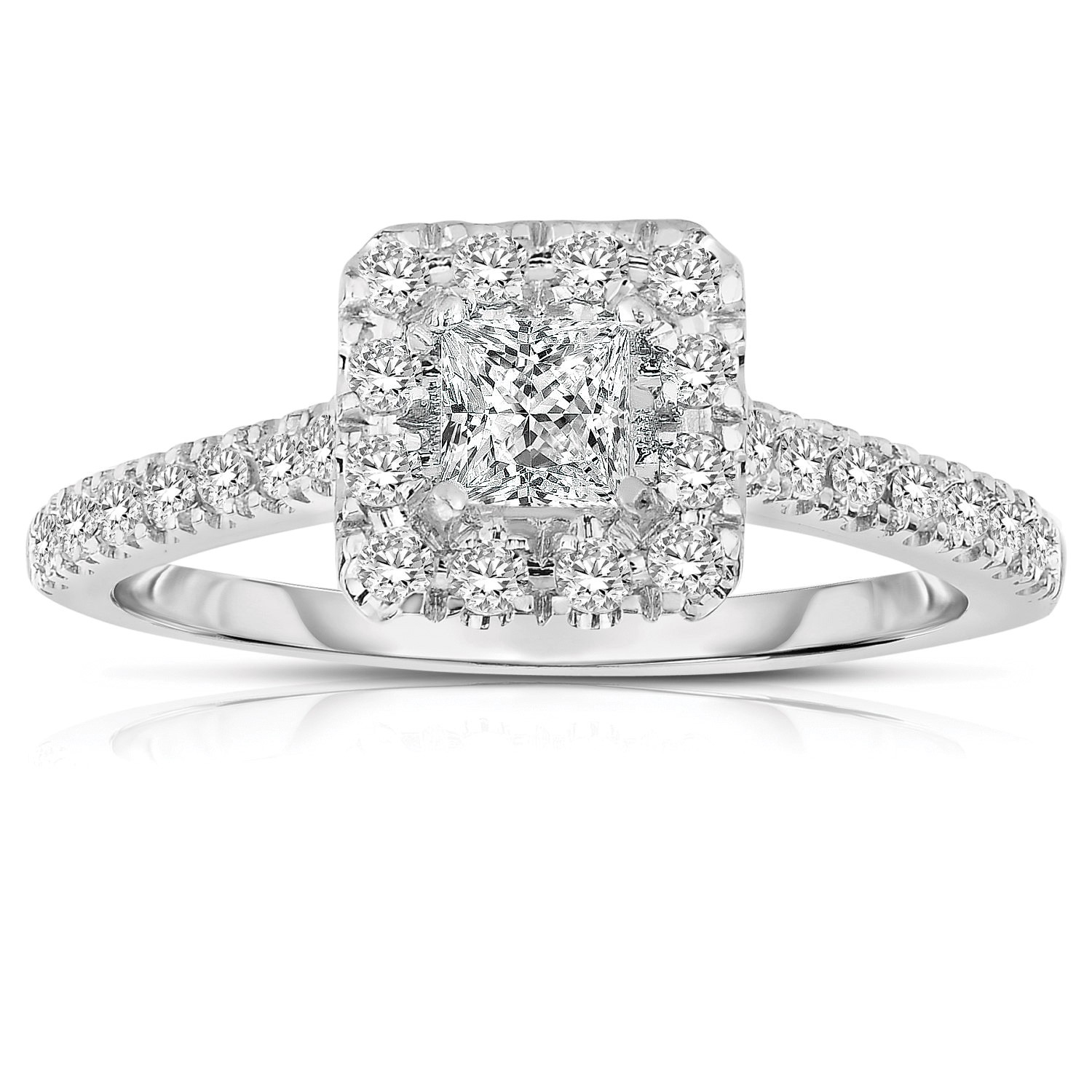 Diamond ring white gold princess cut