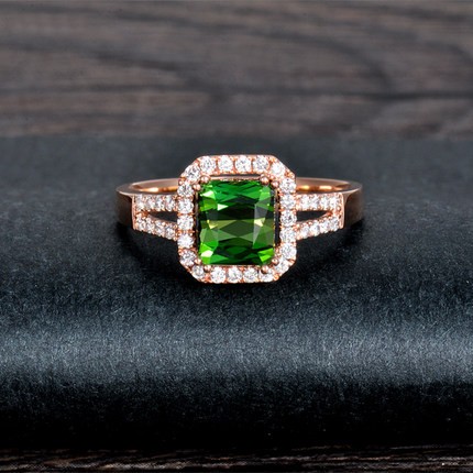 emerald carat cushion engagement diamond ring cut rose gold jeenjewels
