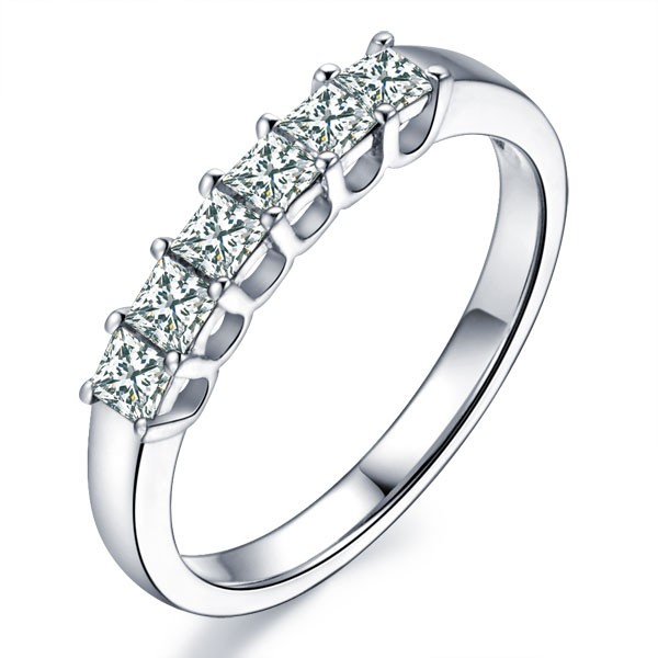 1 00 Carat Princess Cut Diamond Wedding Band On 10k White Gold