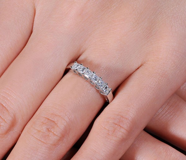 1 00 Carat Princess Cut Diamond Wedding Band On 10k White Gold