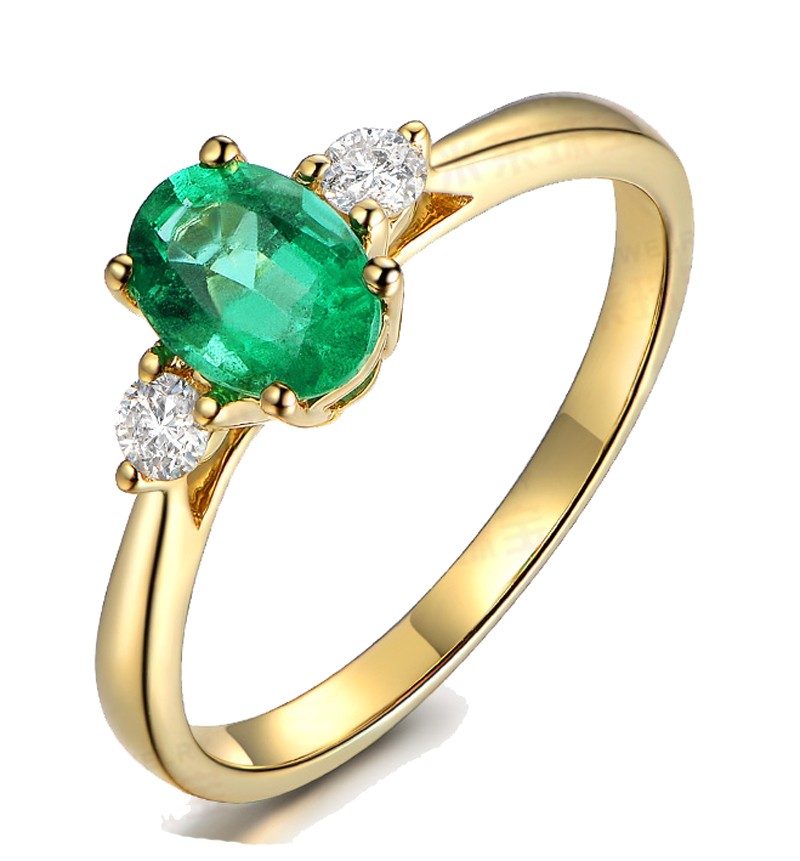 Emerald engagement ring oval