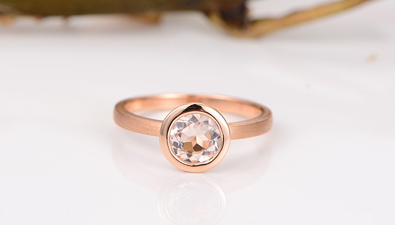 Bezel set engagement rings rose gold