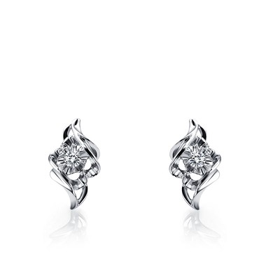 ... Earrings  Very Affordable Unique Diamond Earrings on 10K White Gold