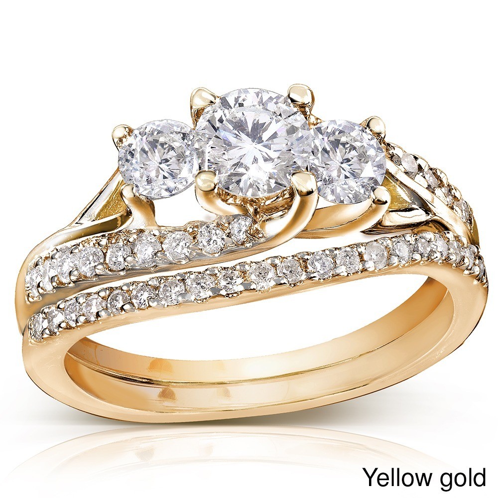 Diamond wedding ring sets yellow gold