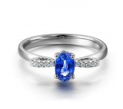 Unique Sapphire and Diamond Engagement Ring