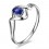 Solitaire Sapphire Engagement Ring on 10k White Gold