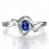 Solitaire Sapphire Engagement Ring on 10k White Gold