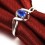 Solitaire Sapphire Engagement Ring on 10k White Gold