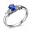 Sapphire and Diamond Engagement Ring on 10k White Gold