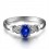 Sapphire and Diamond Engagement Ring on 10k White Gold