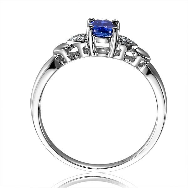 Heart Shape Sapphire and Diamond Engagement Ring - JeenJewels