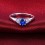 Sapphire and Diamond Engagement Ring on 10k White Gold